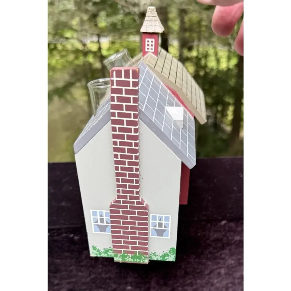 Vintage Home Interiors Wood House Hanging Bud Vases Rare! HTF!